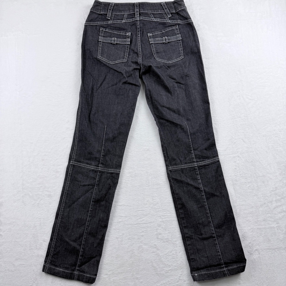 Laurel Straight Leg Jeans Dark Wash Contrast Stitch Denim Size 38 - Picture 2 of 11